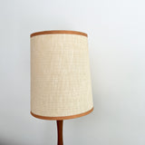 Vintage Sculpted Wood and Ceramic Lamp