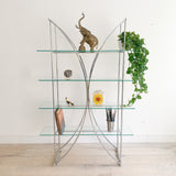 Chrome and Glass Shelving Unit