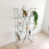 Chrome and Glass Shelving Unit