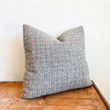 Grey Multi-Color Tweed Pillow