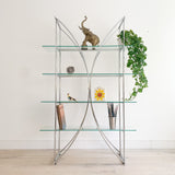 Chrome and Glass Shelving Unit