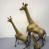 Set of 3 Vintage Brass Giraffes