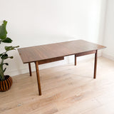 Mid Century Walnut Dining Table w/ 1 Leaf