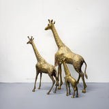 Set of 3 Vintage Brass Giraffes