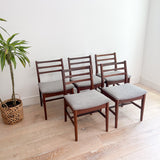 Set of 5 Rosewood Dining Chairs