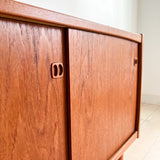 Danish Teak Credenza w/ Sliding Doors