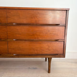 Mid Century Walnut 9 Drawer Low Dresser