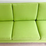 Mid Century Sofa + Chair - New Bright Green Upholstery