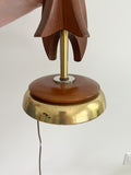 Mid Century Sculpted Wooden Lamp