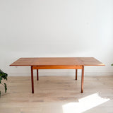 Danish Teak Expandable Dining Table w Rosewood Legs