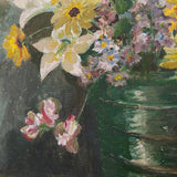 30s Floral Oil Painting in Original Frame