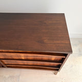 Mid Century 9 Drawer Walnut Dresser