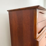 Sculpted Front Walnut Highboy Dresser