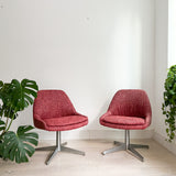 Pair of Occasional Chairs - New Red Tweed Upholstery