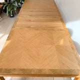 Oak + Olive Burl Dining Table w/ 2 Leves