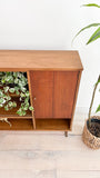 Mid Century Curio Cabinet w/ Sliding Glass Doors