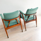 Pair of Reclining Occasional Chairs - Mint Green