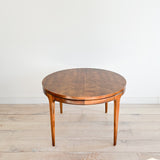 Burlwood Round Dining Table w/ 1 Leaf