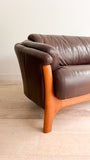 Vintage Leather Sofa w/ Teak Legs