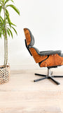 Rosewood Eames Style Lounge Chair + Ottoman