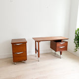 Mid Century Asymmetrical Walnut Desk