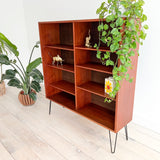 Teak Bookshelf on Hairpin Legs