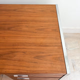 Mid Century Walnut + Chrome Desk