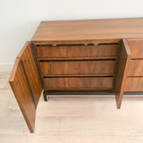 Mahogany 9 Drawer Dresser w/ Chrome Drawer Pulls