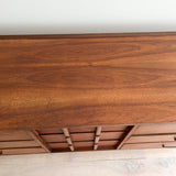 Mid Century Walnut 9 Drawer Dresser