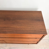 Mid Century Walnut 9 Drawer Low Dresser