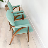 Pair of Reclining Occasional Chairs - Mint Green