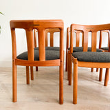 Set of 6 Uldum Teak Dining chairs w/ Rosewood Inlay