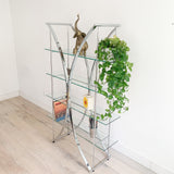 Chrome and Glass Shelving Unit