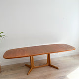 Niels Otto Moller for Gudme Solid Teak Dining Table w/ 2 Leaves