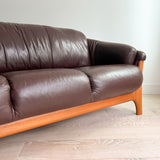 Vintage Leather Sofa w/ Teak Legs