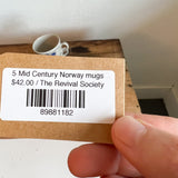 5 Mid Century Norway mugs