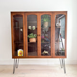 Mid Century Walnut Curio Cabinet