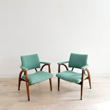 Pair of Reclining Occasional Chairs - Mint Green