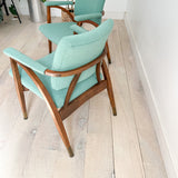 Pair of Reclining Occasional Chairs - Mint Green