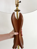Mid Century Sculpted Wooden Lamp