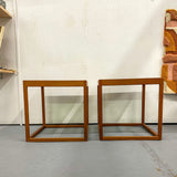 PAIR KIA Kirestan Teak Cube Tables