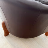 Vintage Leather Sofa w/ Teak Legs