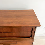 Sculpted Front Walnut Highboy Dresser