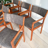 Set of 6 Teak Dining Chairs - New Upholstery