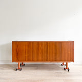 Danish Teak Credenza w/ Sliding Doors