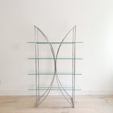 Chrome and Glass Shelving Unit