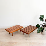 Pair of Mid Century Slat End Tables