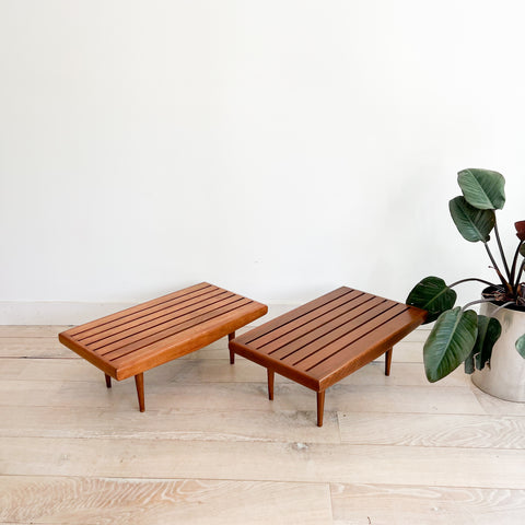 Pair of Mid Century Slat End Tables