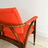 Pair of Reclining Occasional Chairs - Orange/Red