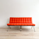 Heidelberg Sofa w/ New Tufted Orange Upholstery